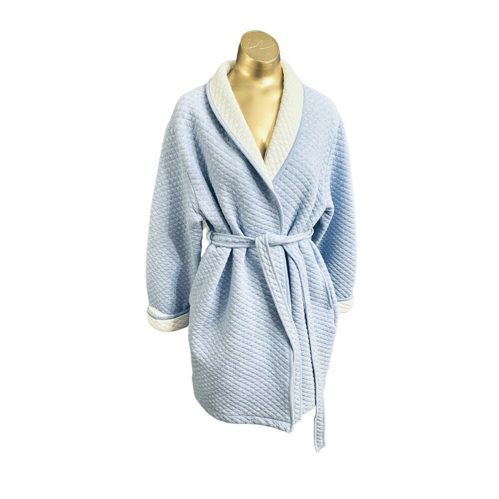 Y2K Victoria’s Secret Blue Cotton Blend Short Robe - Size Medium / Large